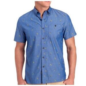 Charleston Threads Dancing Hula Girl Cotton Button Short Sleeve Shirt Sz 2XL